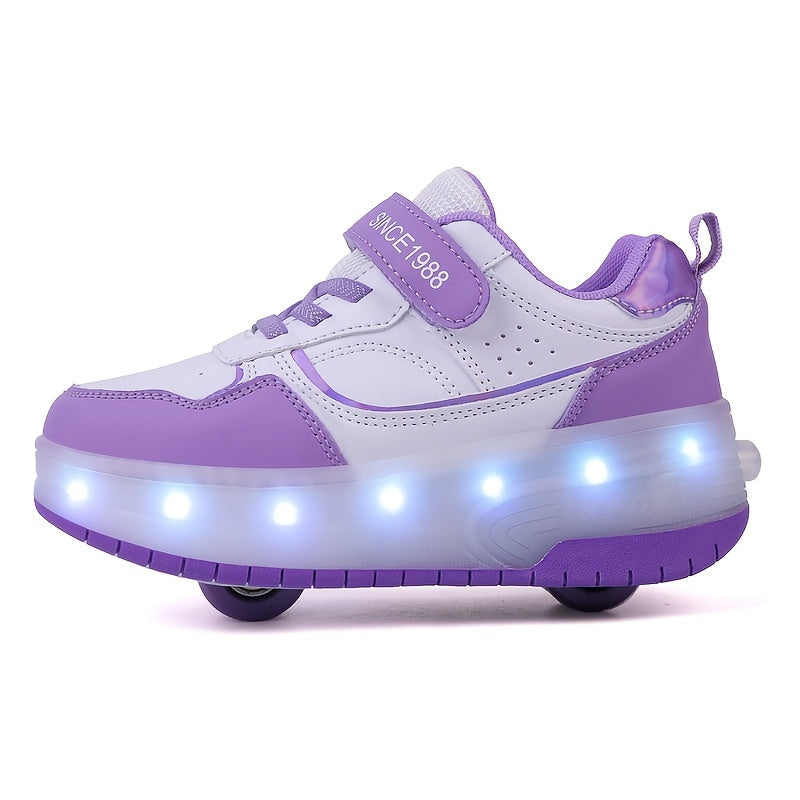 Kindersneakers met LED-Verlichting en Afneembare Wieltjes voor Bewegingsvrijheid en Actieve Spelende Kinderen | Sulvida