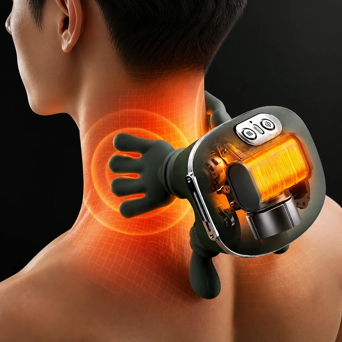 Verwarmde Nek- en Schoudermassager Elektrisch Knedend met Warmtefunctie Draagbaar Handsfree Ontspanning | Sulvida
