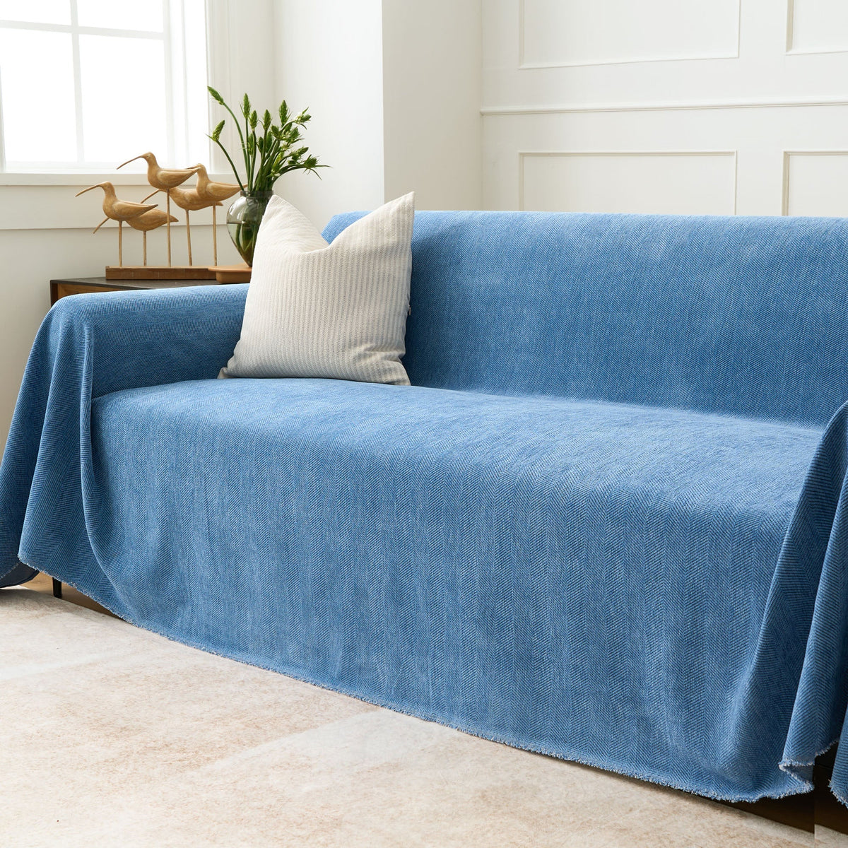 Geweven Bankhoes Visgraat Patroon Meubelbeschermer Huisdiervriendelijk Wasbaar Decoratief Sofa Woonkamer | Sulvida