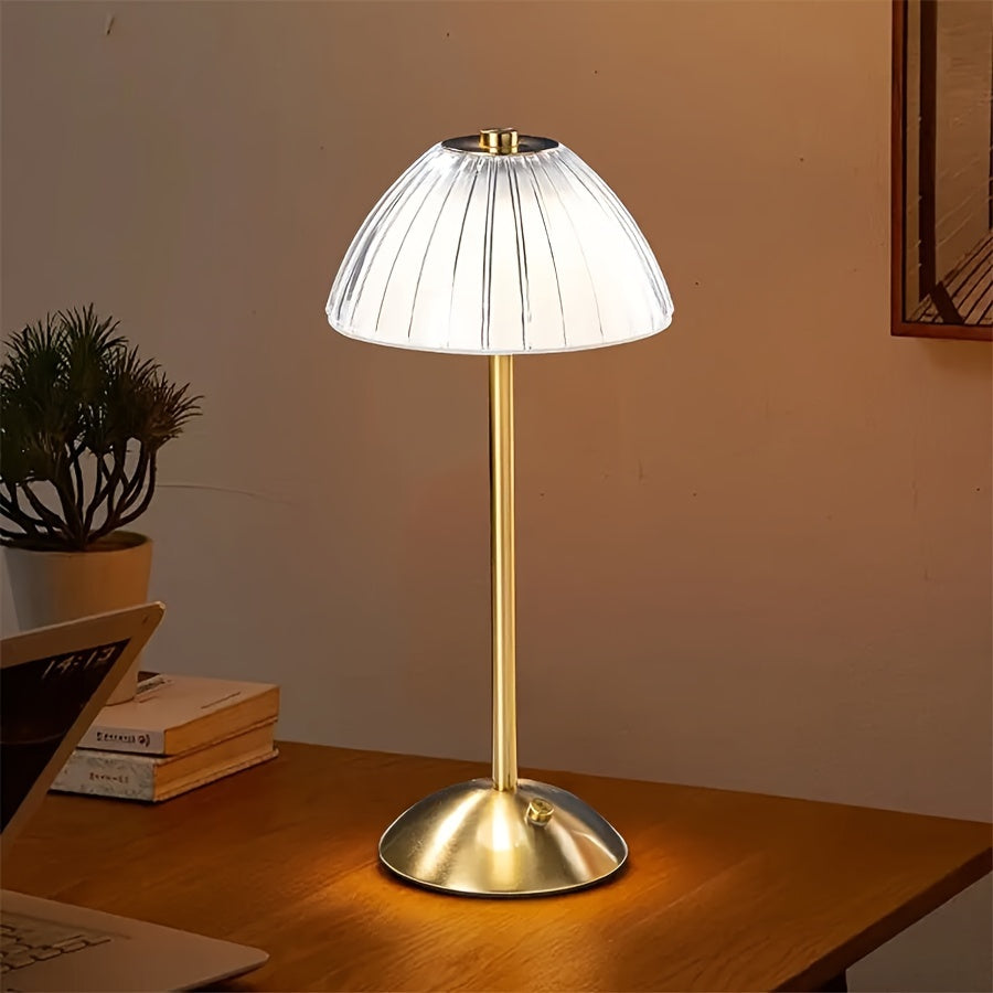 Oplaadbare tafellamp met kristalglas en aanraakbediening voor sfeervol wooninterieur warm sfeerverlichting | Sulvida