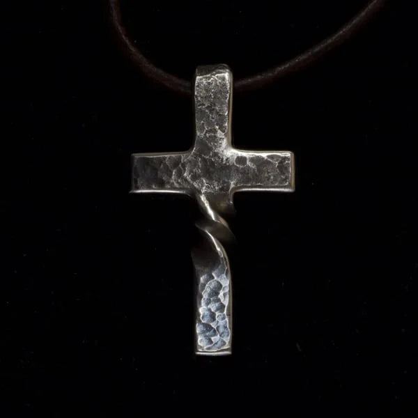 Handgemaakt kruis aan verstelbare leren ketting unisex hanger sieraad religieuze symboliek cadeau ketting | Sulvida