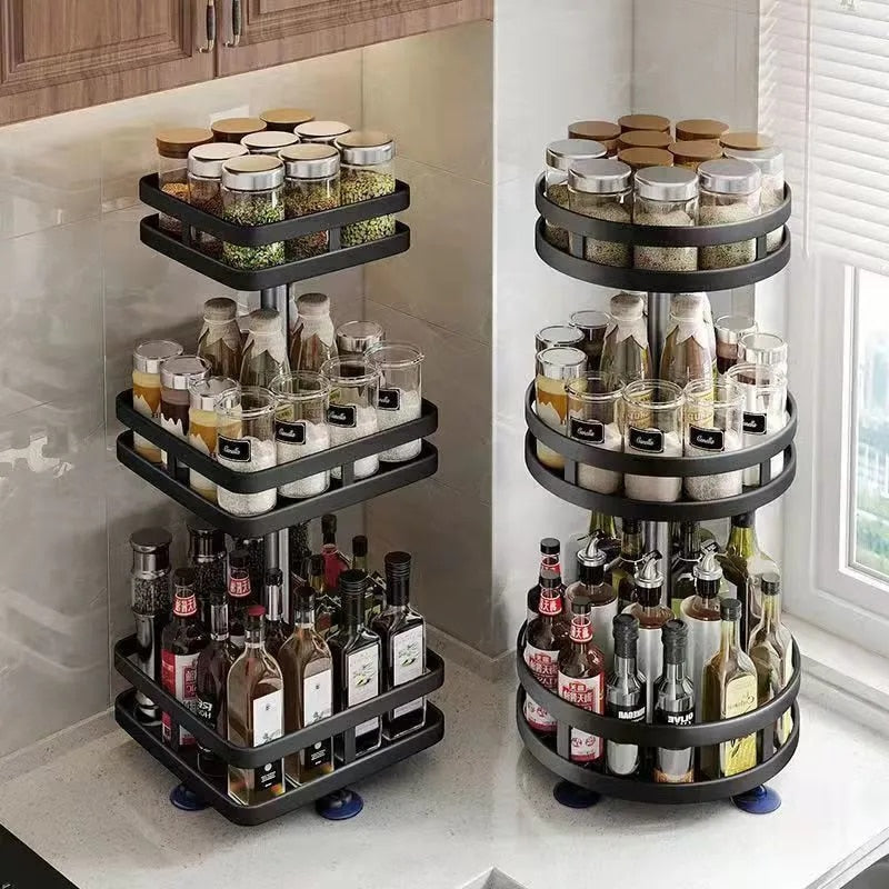360° drehbarer Universal-Organizer mit verstellbaren Ebenen – platzsparendes und effizientes Aufbewahrungssystem | Sulvida