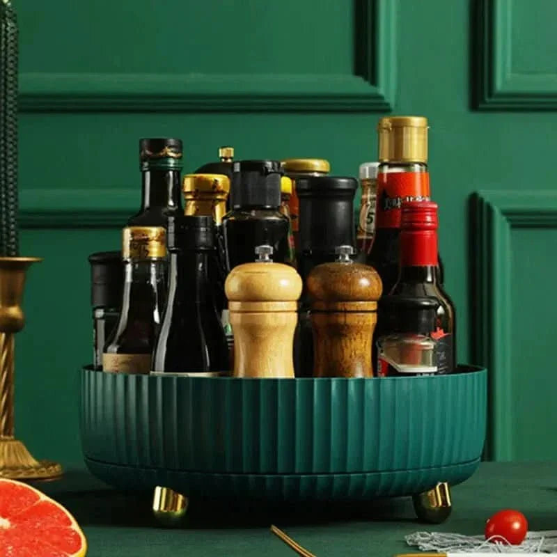 Draaibaar opbergplateau 360° wit groen oranje organizer keuken badkamer kantoor ruimtebesparend 22-28cm | Sulvida