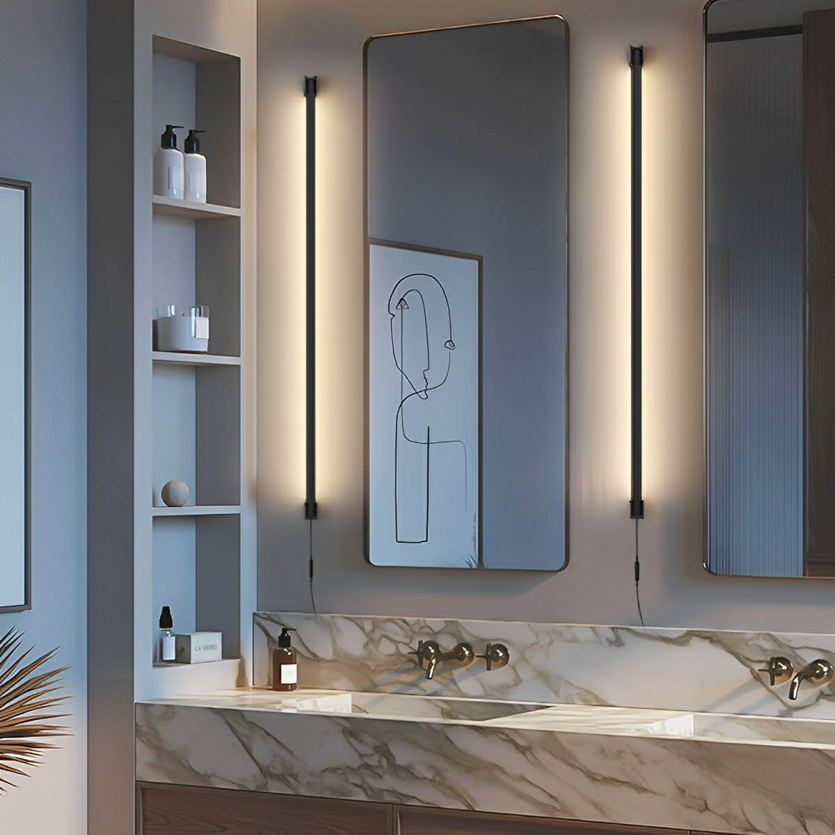 LED Wandlamp Verstelbaar 360° Zwart Wit Aluminium Strip Plug-in Modern Design Slaapkamer Eetkamer Woonkamer | Sulvida
