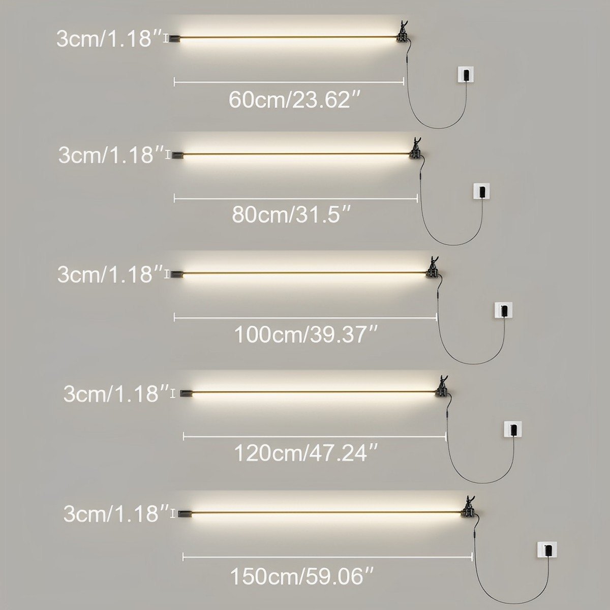 LED Wandlamp Verstelbaar 360° Zwart Wit Aluminium Strip Plug-in Modern Design Slaapkamer Eetkamer Woonkamer | Sulvida