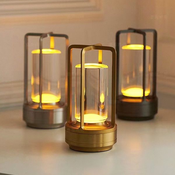 Kristallen Tafellamp Oplaadbaar USB Dimbaar Draadloos Gouden Zilveren Zwarte Lantaarn LED Sfeerverlichting | Sulvida