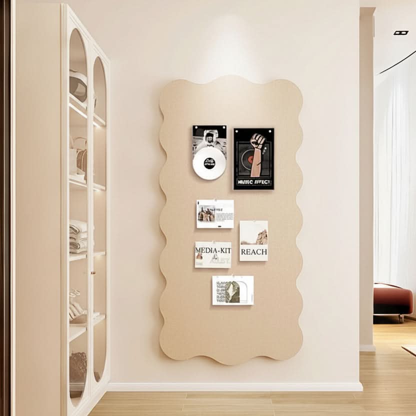 Tableau d’affichage en feutre avec punaises, tableau mémo décoratif 60x120 cm, kit de fixation, design moderne, montage mural, bureau | Sulvida