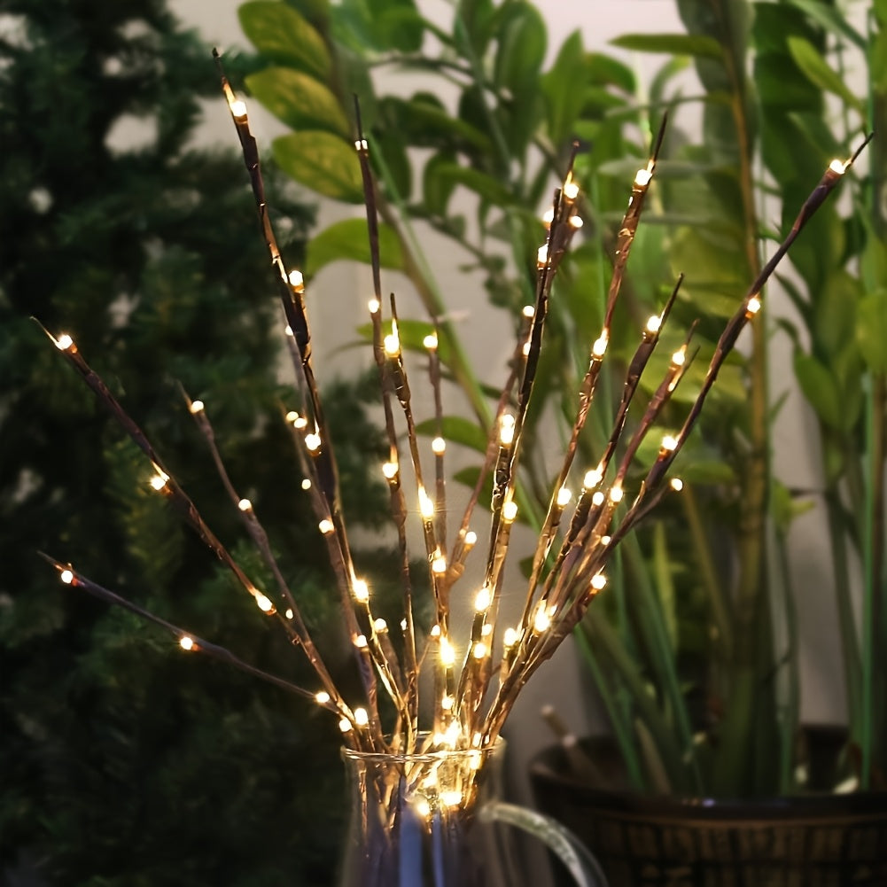 Decoratieve Verlichting op Takken met Bloesemdetail Hout Batterij Set van 2 Sfeervolle Tafellamp Interieur | Sulvida
