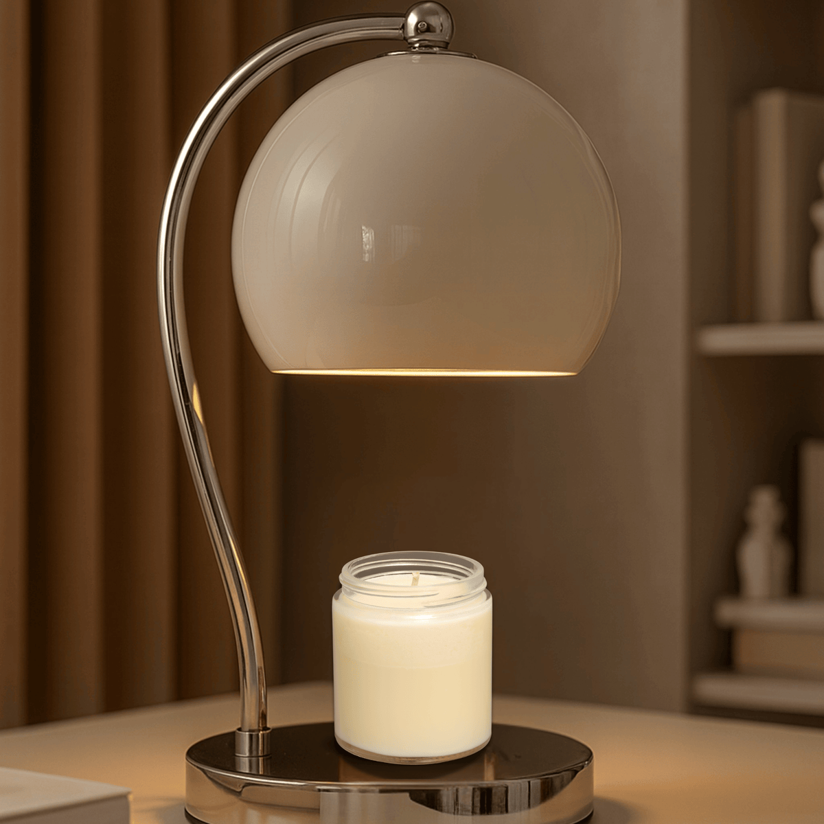 Kaarsenwarmer Lamp RVS met Timer Aromalamp Tafellamp Sfeerverlichting Geurkaars Verwarmer Dimbaar Interieur | Sulvida