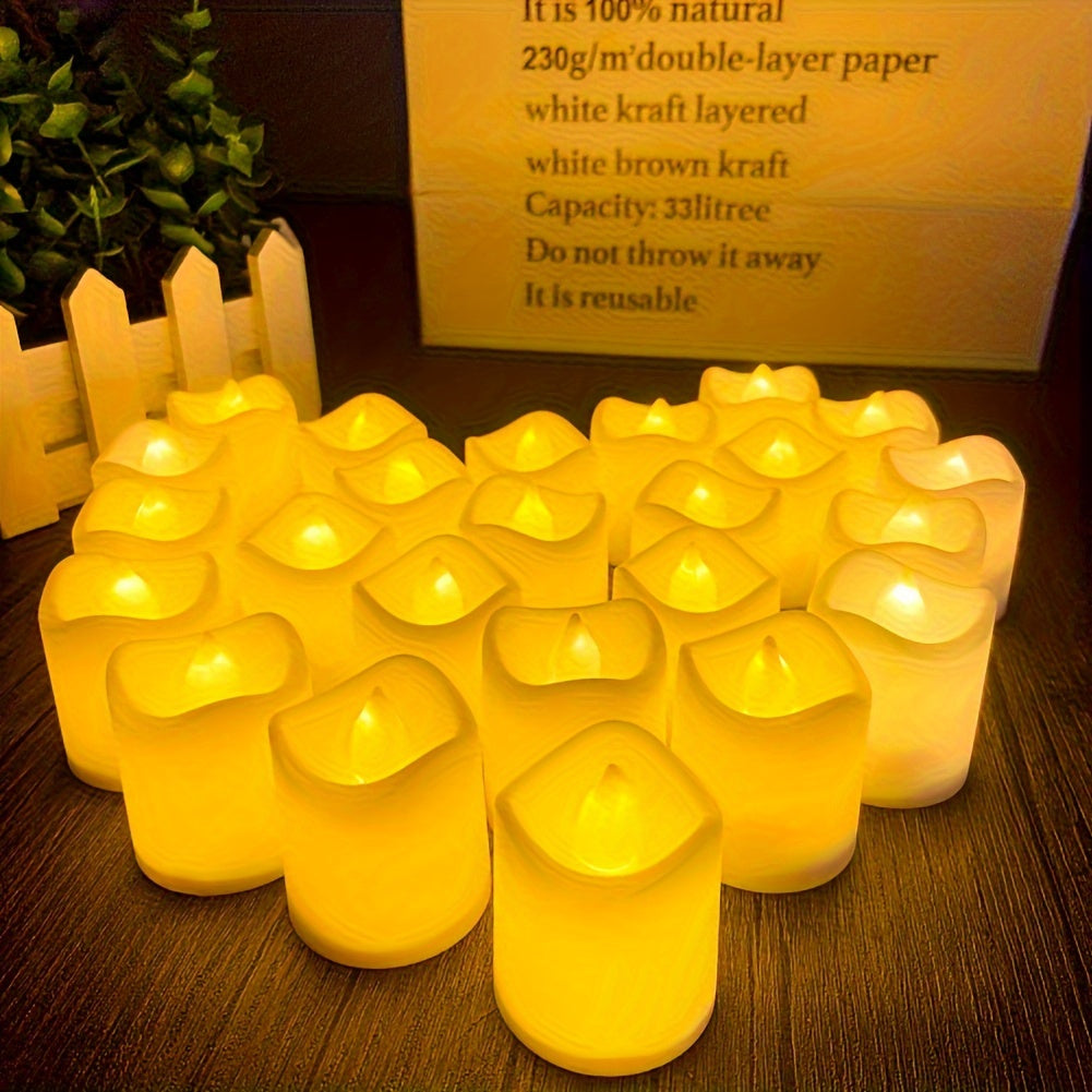 LED Waxinelichtjes op Batterij 24-100 Stuks Vlamloze Theelichtjes Veilig Sfeervol voor Interieur Feesten Decoratie | Sulvida