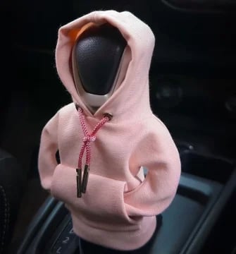 Mini housse de levier de vitesse en forme de sweat à capuche, accessoire décoratif amusant pour l'intérieur de la voiture, noir, orange, vert, sportif | Sulvida