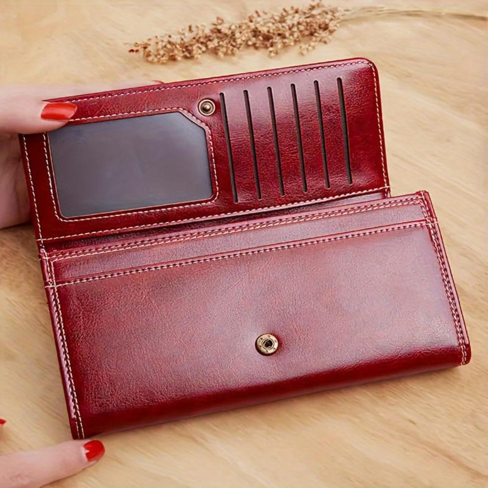 Compact Leren Dames Portemonnee Bifold Model met Kaartsleuven Pasjeshouder Munt & Briefgeldvak Dagelijks Gebruik | Sulvida