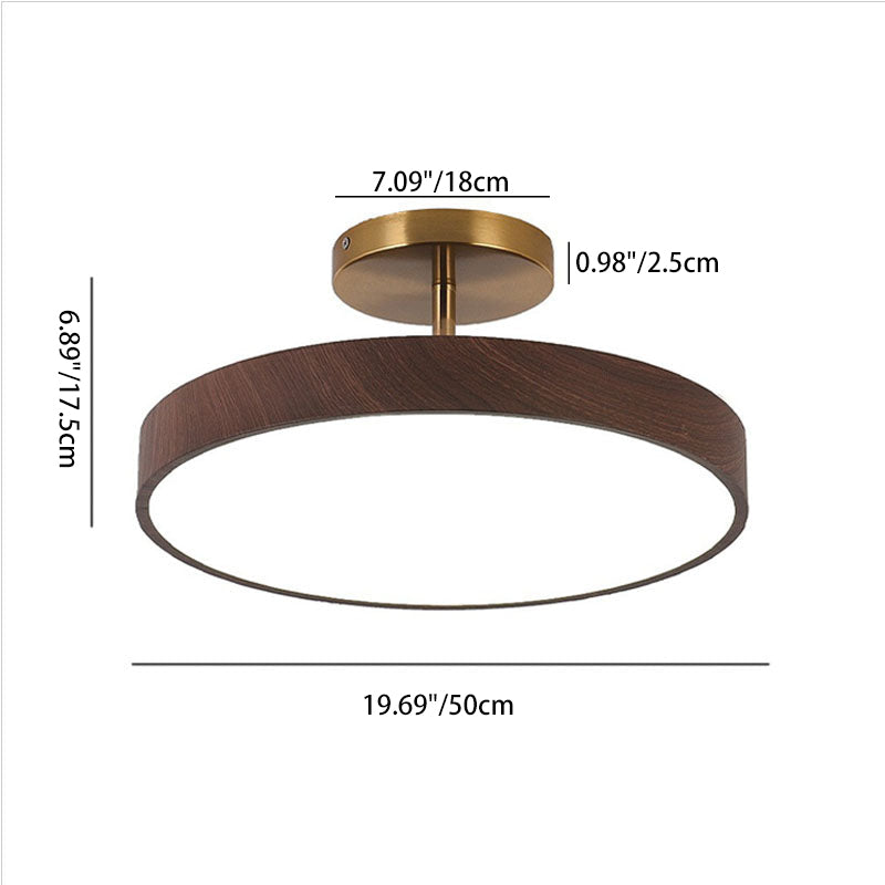 Plafondlamp Rond Houtlook LED Natuurlijke Warmte Moderne Minimalistische Sfeerverlichting voor Woonkamer | Sulvida