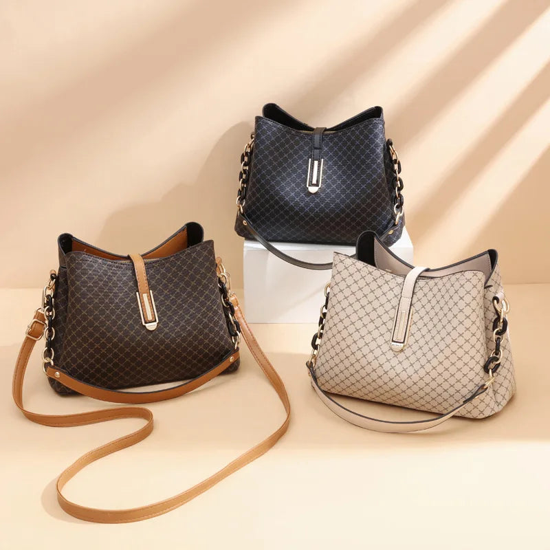 Schoudertas Dames Vintage Designstijl PU-Leer Beige Koffie Zwart Bruin Dagelijks Gebruik Mode Handtas | Sulvida