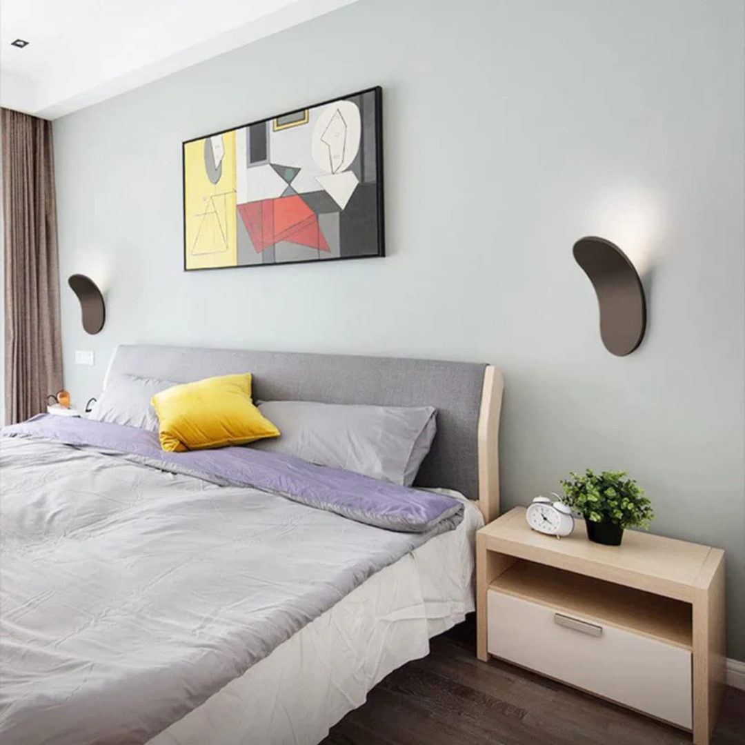 Golvende Wandlamp LED Hal Slaapkamer Woonkamer Zwart Wit Goud Champagne Metaal Scandinavisch Interieur Design | Sulvida