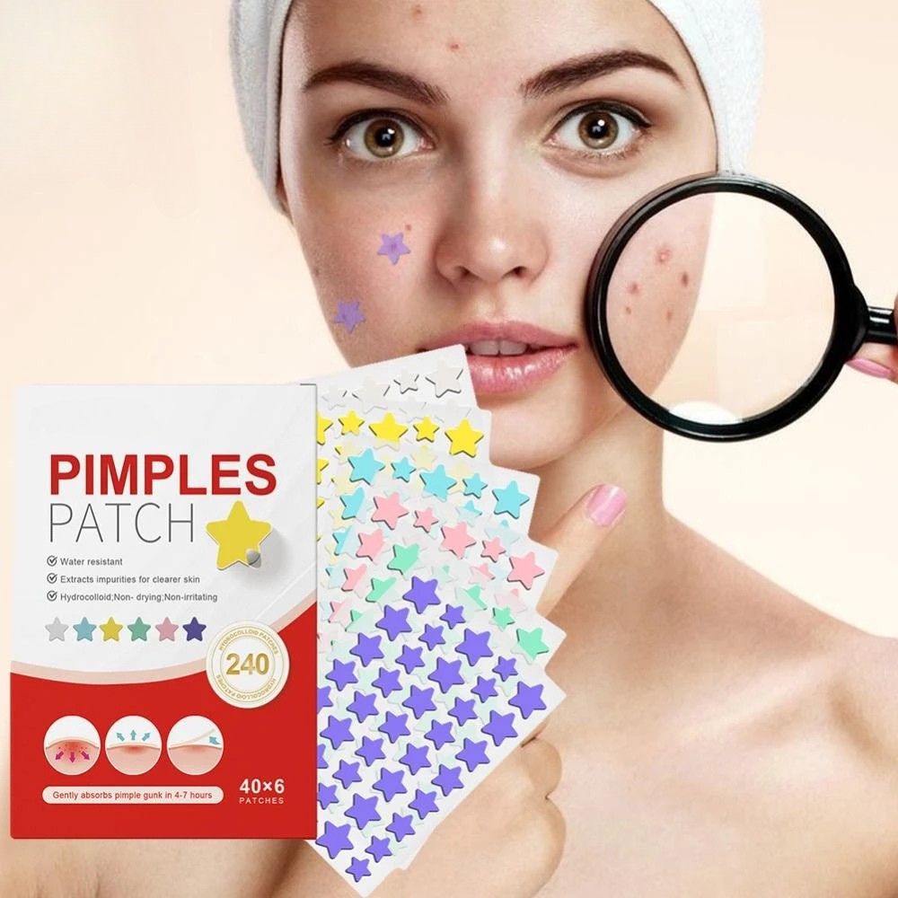 Puistjespleister hartjes en sterretjes design 240 stuks hydrocolloid acnebehandeling gezichtsverzorging | Sulvida