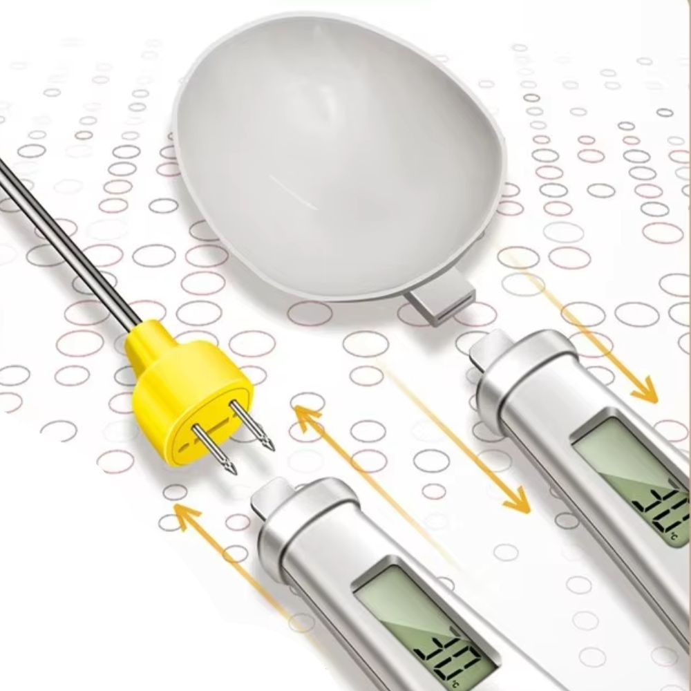 Digitale Lepelweegschaal met Voedselthermometer 2-in-1 Keukenweegschaal LCD voor Meel Kruiden Bakken Koken | Sulvida