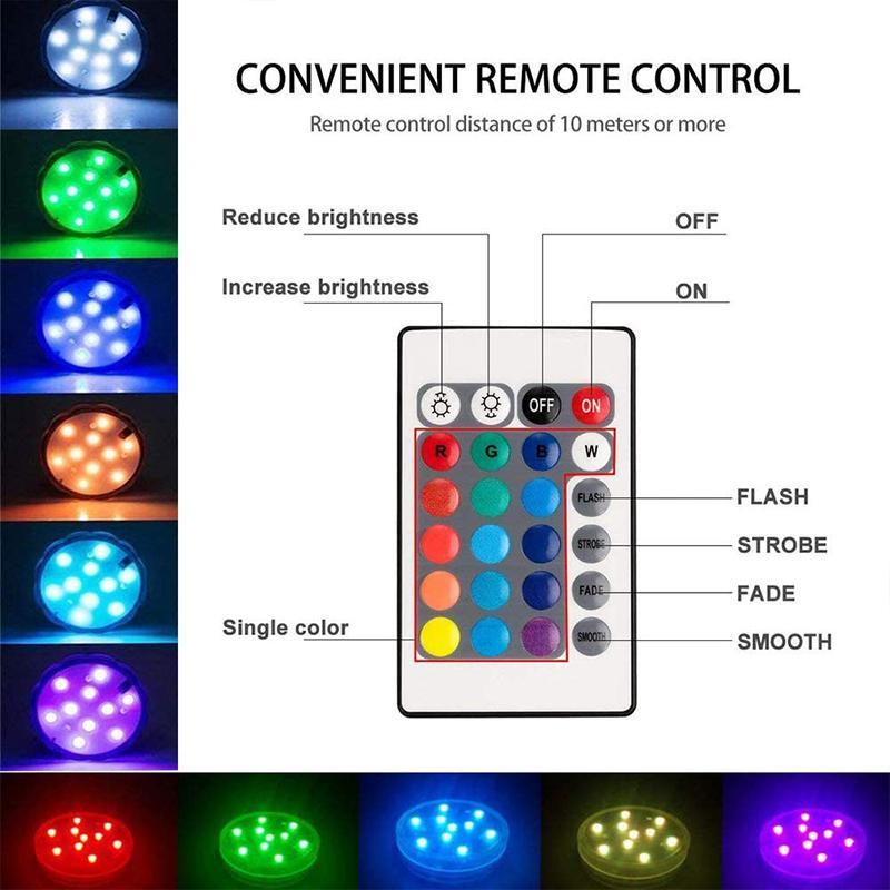 Onderwaterverlichting LED met Afstandsbediening 13 Kleuren Waterdicht Magnetisch voor Zwembad Vijver en Fontein | Sulvida