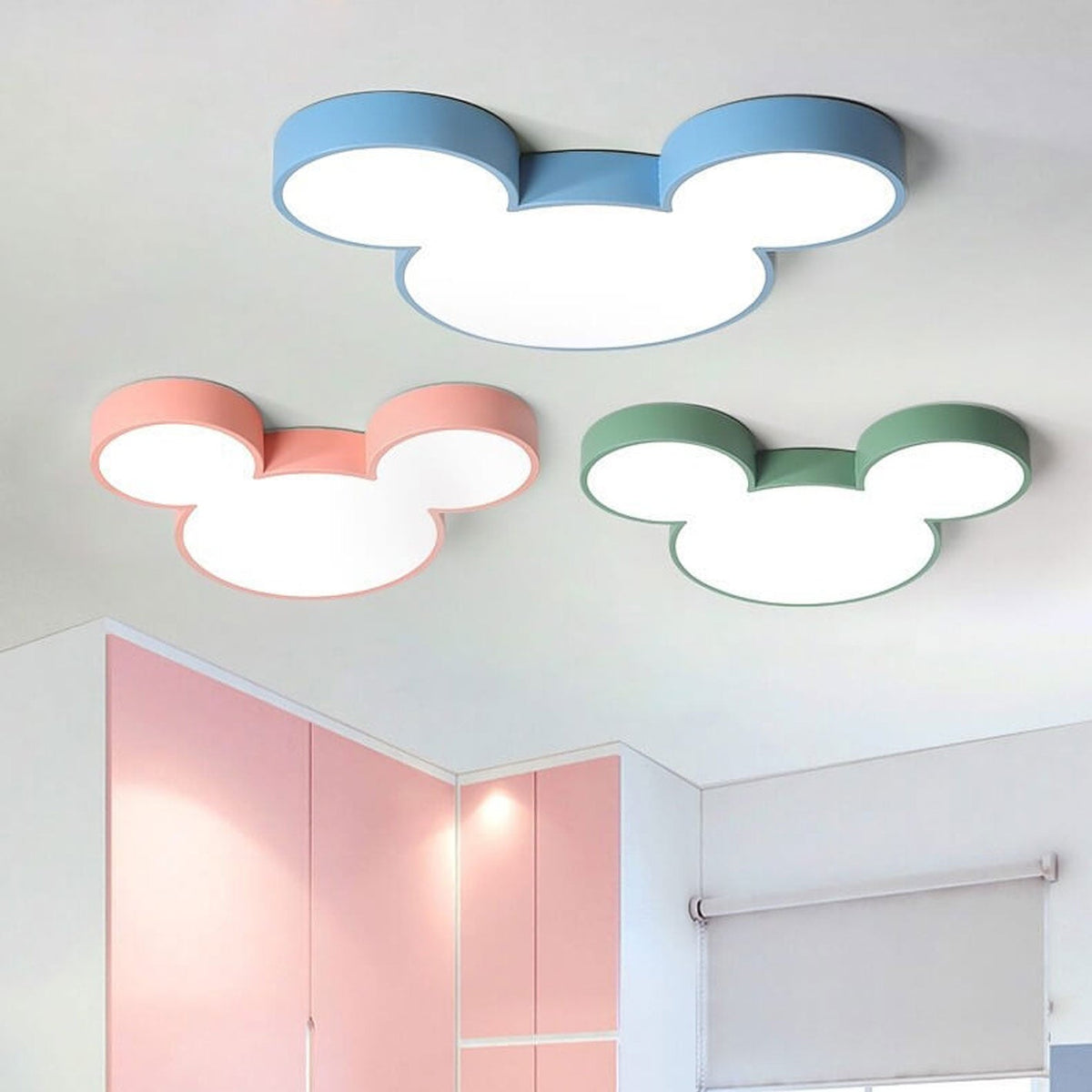 LED Plafondlamp Kinderkamer Speels Motief Rond Metaal Acryl Modern Cartoondesign Wit Blauw Groen Roze | Sulvida