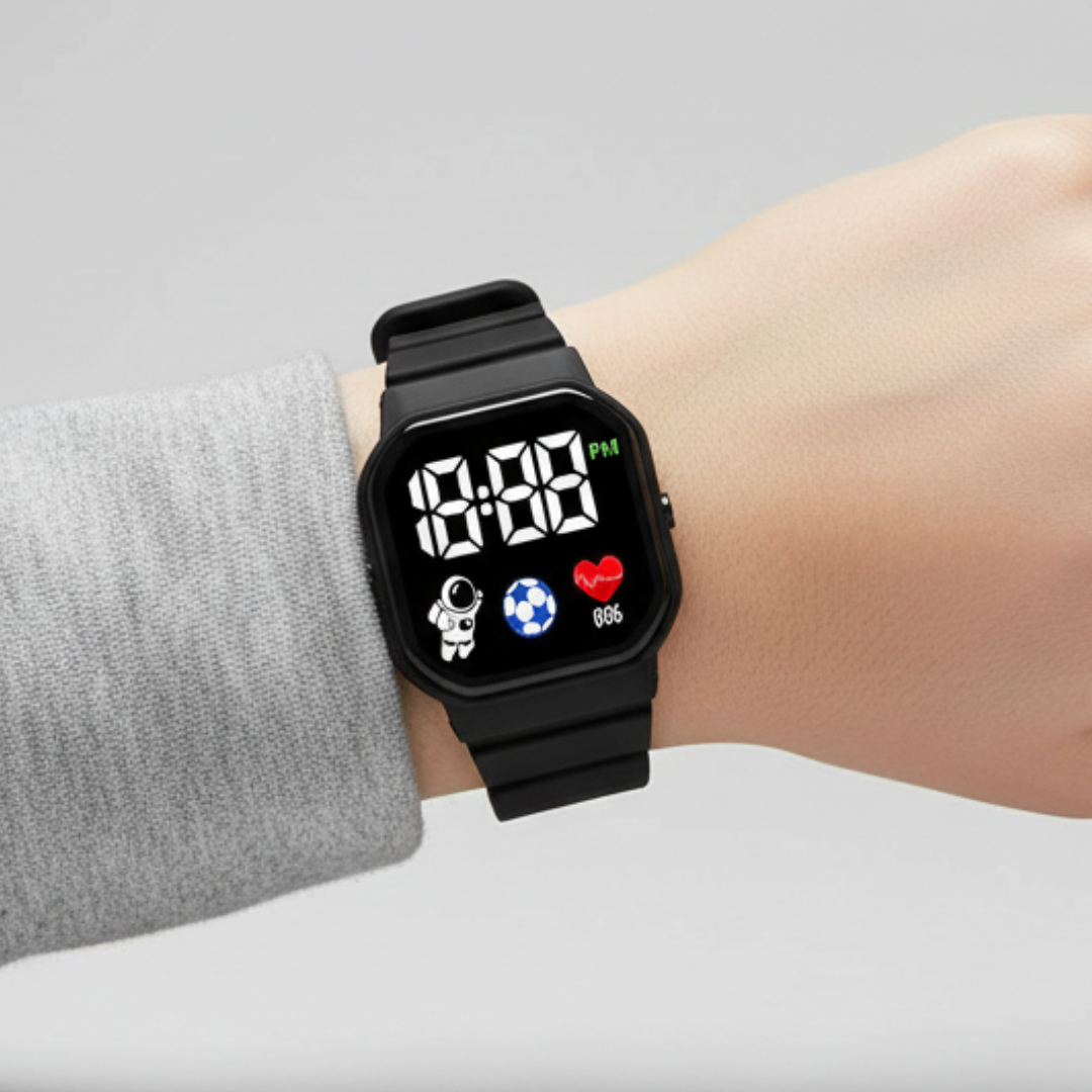LED Digitaal Kinderhorloge Waterdicht Ruimtevaart Design Siliconen Band Sport Horloge voor Jongens & Meisjes | Sulvida