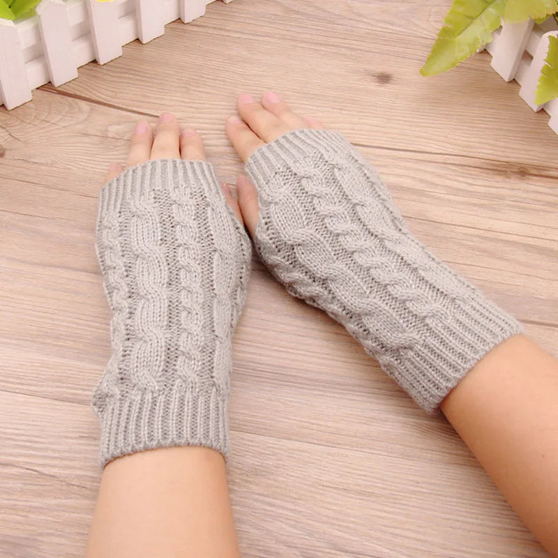 Gebreide Vingerloze Handschoenen Dames Winter Fleece Gevoerd Warm Zacht Touchscreen Wanten Handwarmers | Sulvida