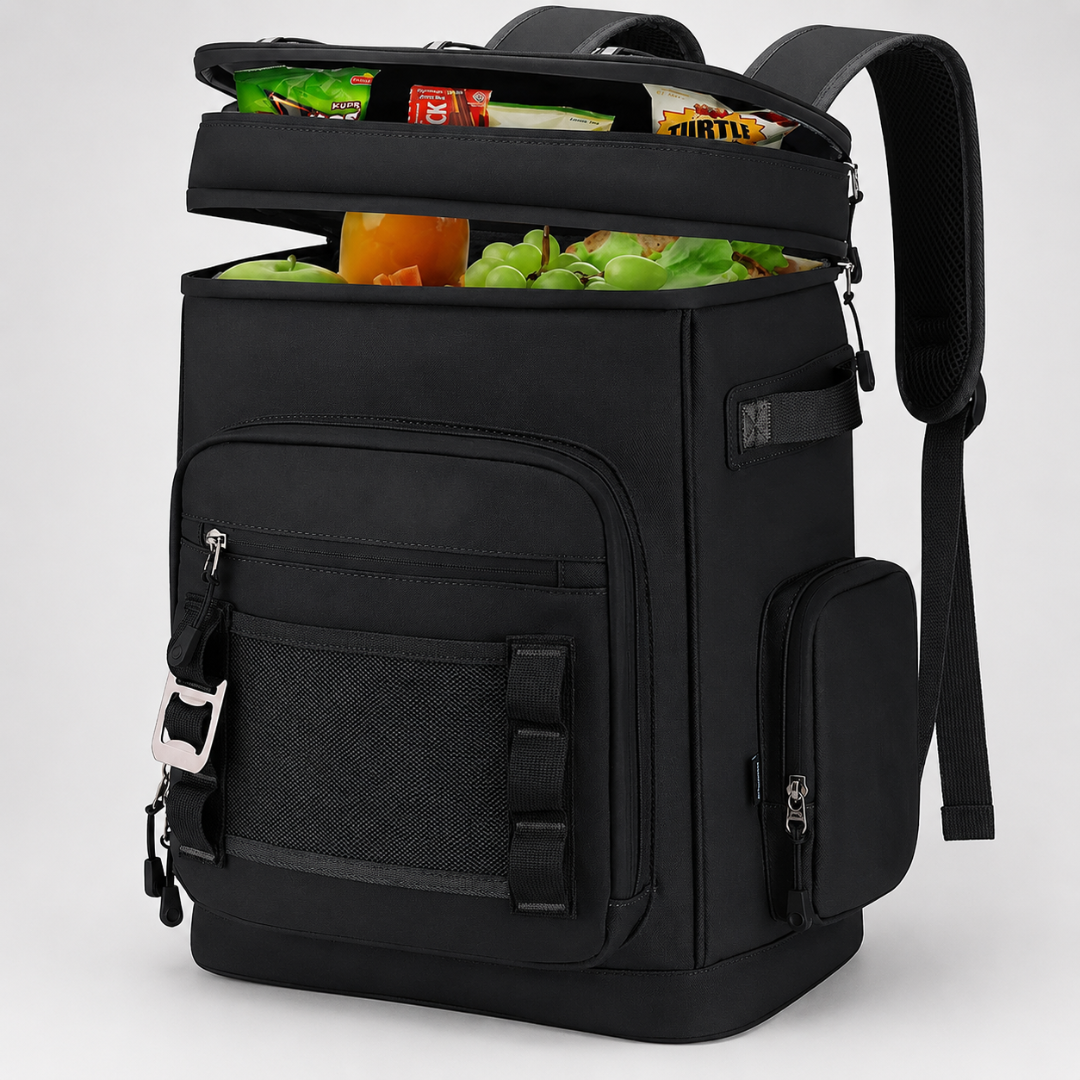 Geïsoleerde Koeltas Rugzak Grijs 22×28×40cm Handsfree Picknick Outdoors Camping Lunchtas Tuin BBQ Strand | Sulvida