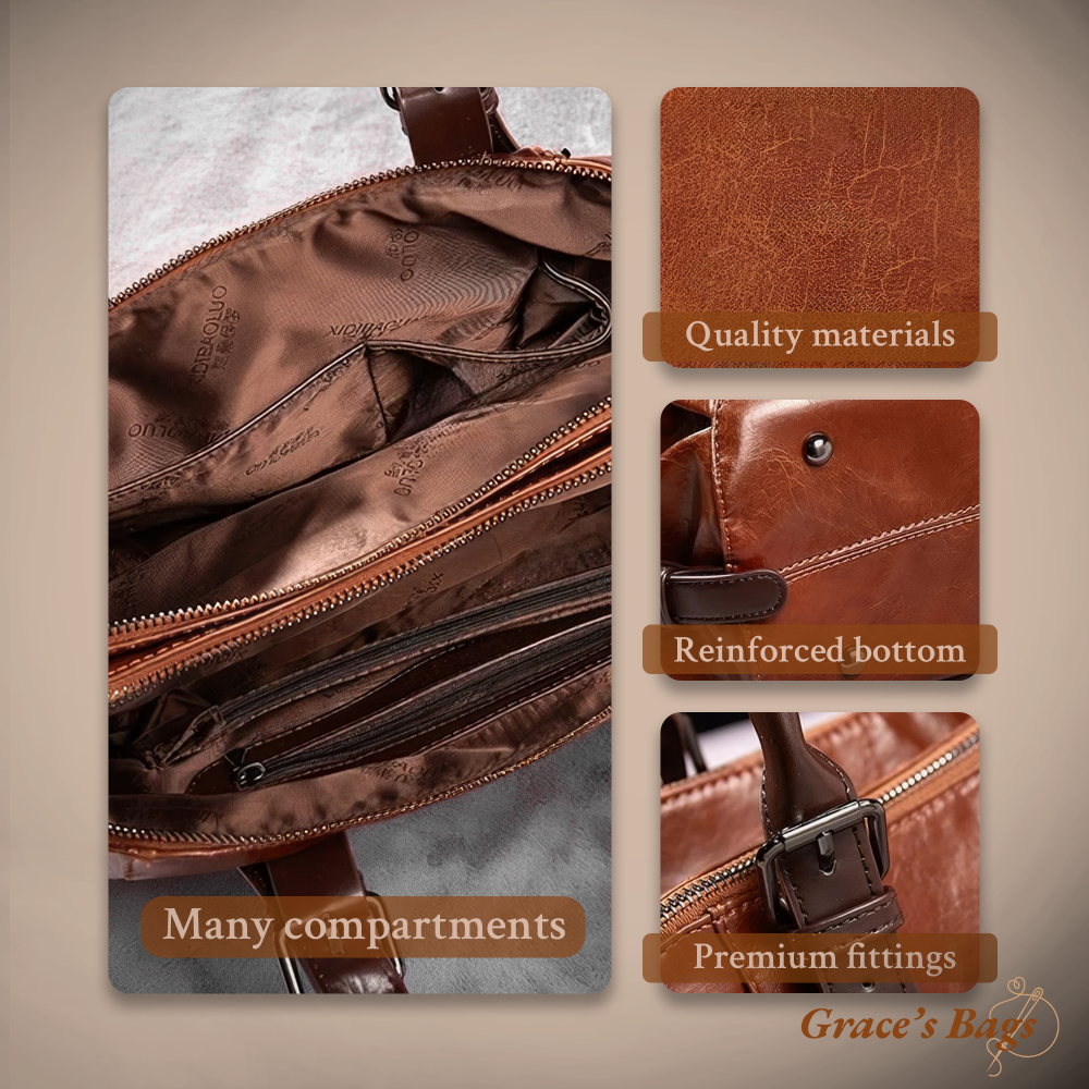 Luxe Leren Schoudertas Dames Bruin Zwart Groen Rood Elegante Handtas Magnetische Sluiting Verstelbaar | Sulvida