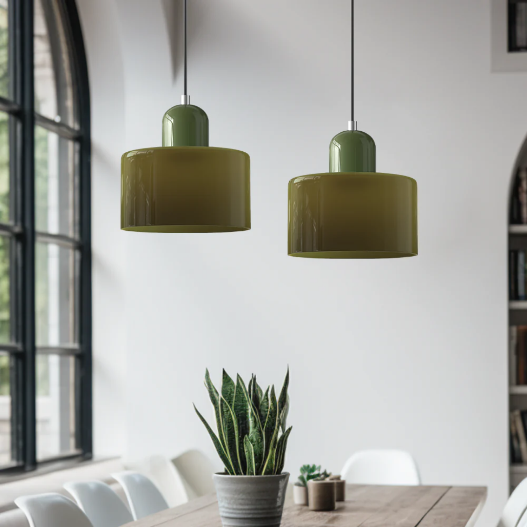Glazen Hanglamp Tweekleurig Design Pendant Lamp voor Eetkamer Leeshoek Verstelbaar Stijlvol Lichtarmatuur | Sulvida