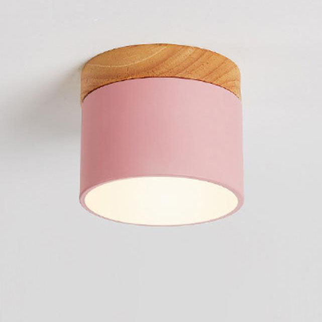 Moderne Plafondlamp Scandinavisch Minimalistisch Hout LED Klein Rond Strak Hal Slaapkamer Gang Verlichting | Sulvida