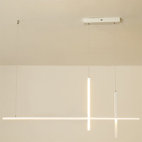 LED-lijnlamp met moderne lijnen voor eetkamer en keuken zwart wit minimalistisch verlichting hangend | Sulvida