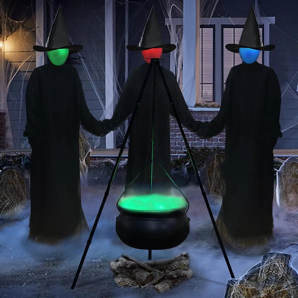 Heksenketel Decoratie met LED Verlichting & Statief – Grote Snoeppot Halloween voor Griezelige Tuin & Feest | Sulvida