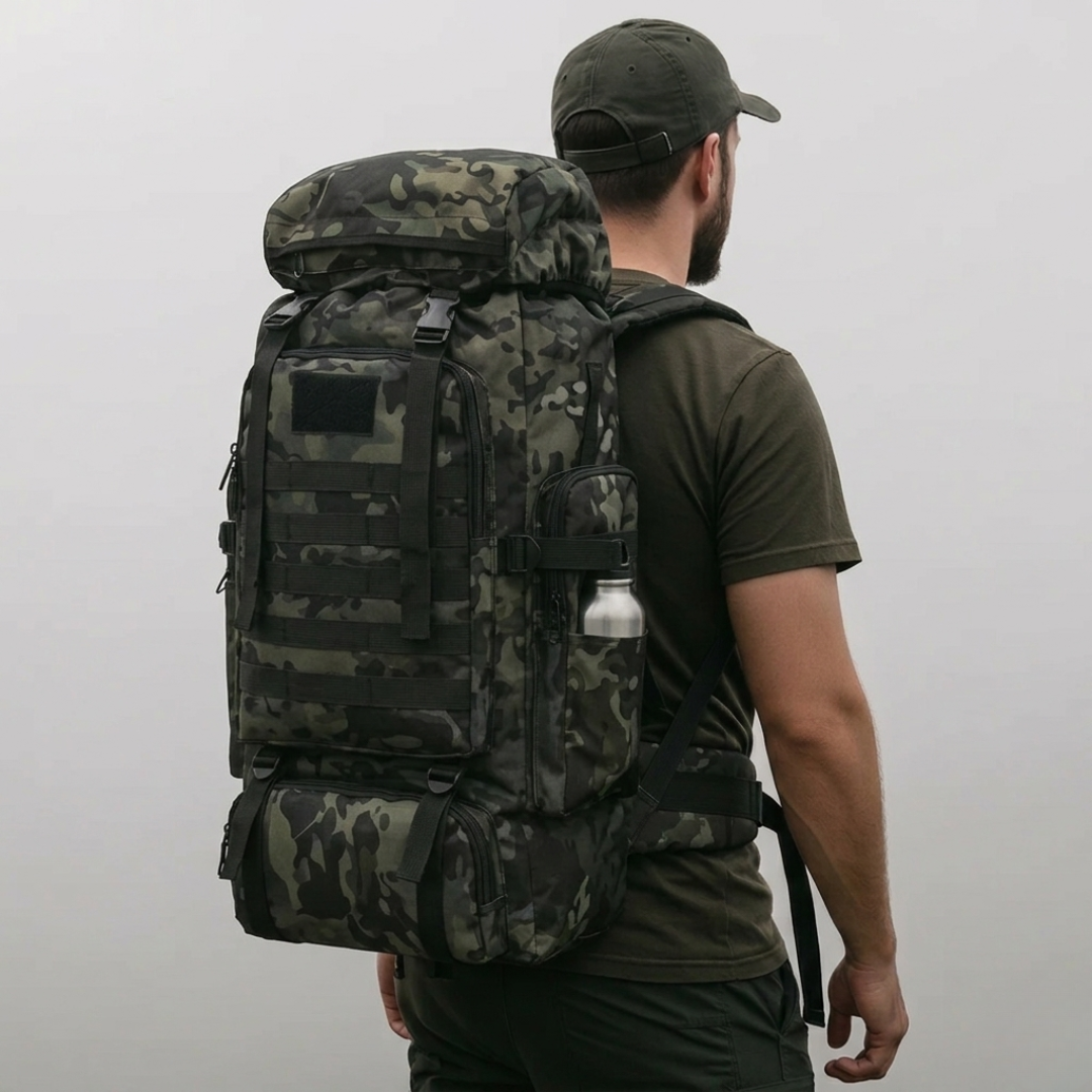 80 Liter Trekking Rugzak met MOLLE Systeem Waterdicht voor Backpackers Outdooravonturiers en Camping | Sulvida