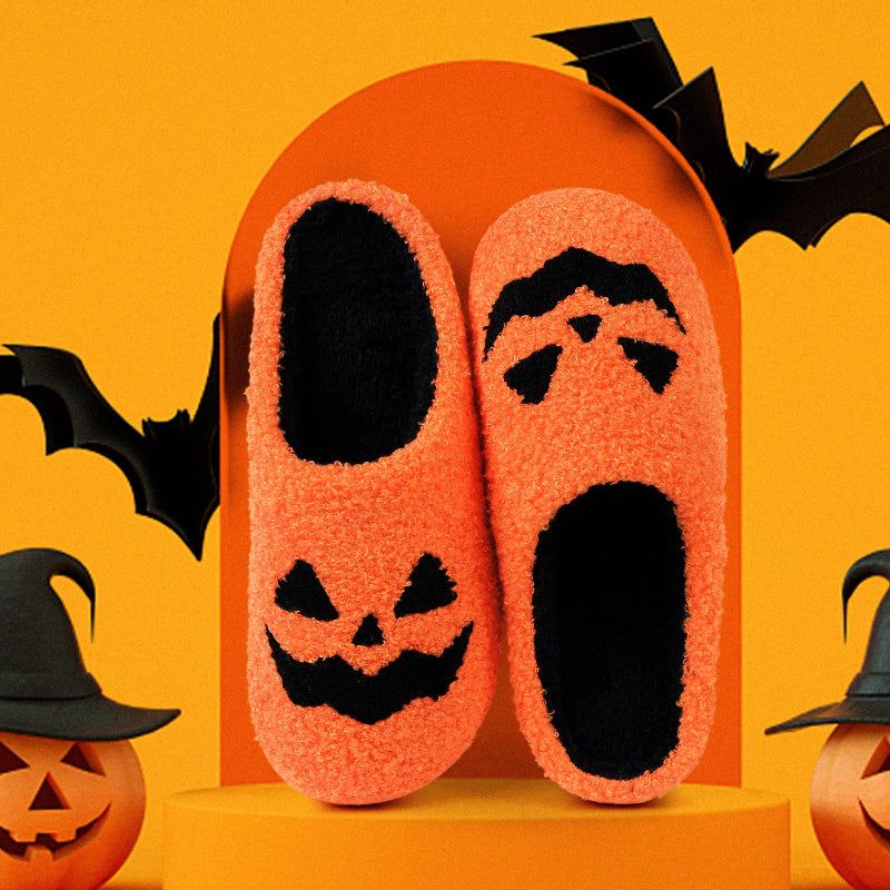 Halloween Huispantoffels met Pompoenenprint Antislip Zachte Binnenschoenen Comfortable Indoor Sloffen Volwassenen | Sulvida