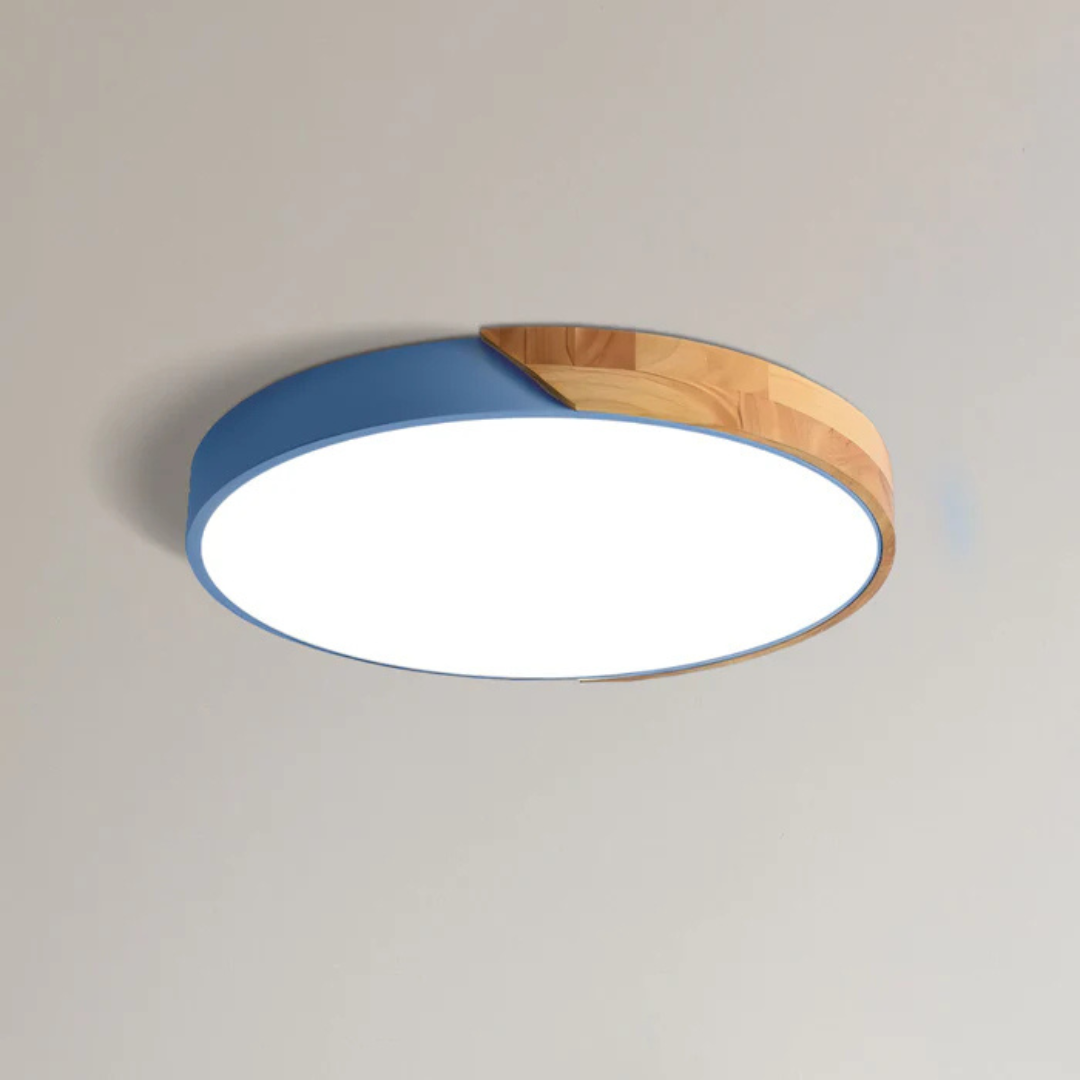 Plafondlamp Hout & Acryl Scandinavisch Design Warm Licht Ø23/30cm Slaapkamer Woonkamer Energiezuinige LED | Sulvida