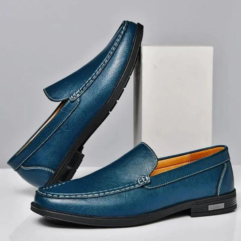 Lederen loafers heren premium comfortabel klassiek zwart bruin grijs blauw business formeel casual schoeisel | Sulvida
