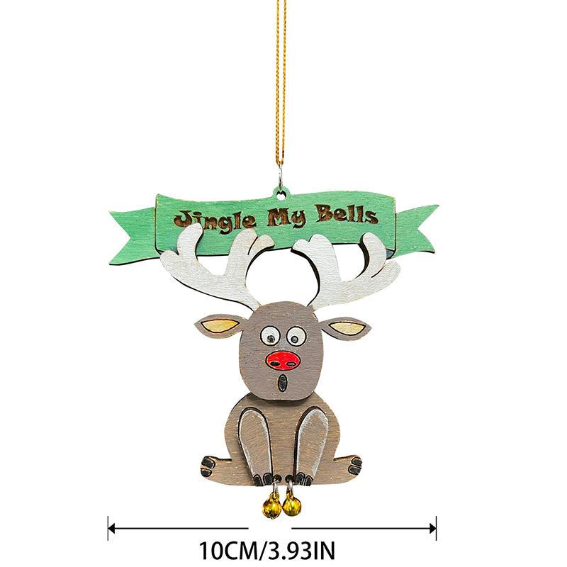 Humoristische Kerstboomhangers met Bellen Feestelijke Grappige Decoratie Kerstmis Kerstman Rendier Ornament | Sulvida