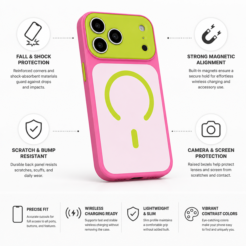 Coque magnétique avec coins renforcés pour iPhone 13 14 15 16 Pro Max, coque de protection antichoc | Sulvida