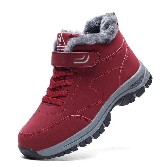 Ergonomische Winterlaarzen Uniseks Zwart Rood Grijs - Waterafstotend Pijnverlichting Verwarmend tot -25°C - Comfortabele Wandelschoenen Dames Heren | Sulvida