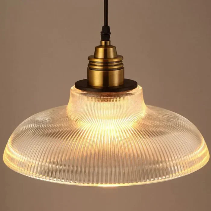 Glazen Hanglamp met Elegante Lichtuitstraling – Amber of Transparant Glazen Kap – Geschikt voor Eettafel en Woonkamer | Sulvida