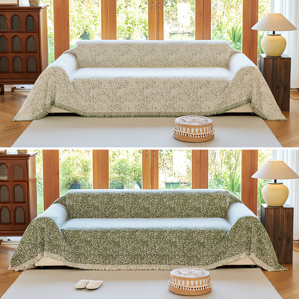 Omkeerbare Bankhoes Spikkelpatroon 180×180 180×230 180×300 180×340 cm Bescherming Katoen Microvezel Woonkamer | Sulvida