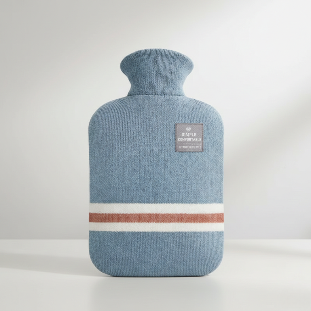 Warmwaterkruik Extra Groot 2 Liter met Gebreide Hoes voor Langdurige Warmte Comfort en Ontspanning Thuis | Sulvida