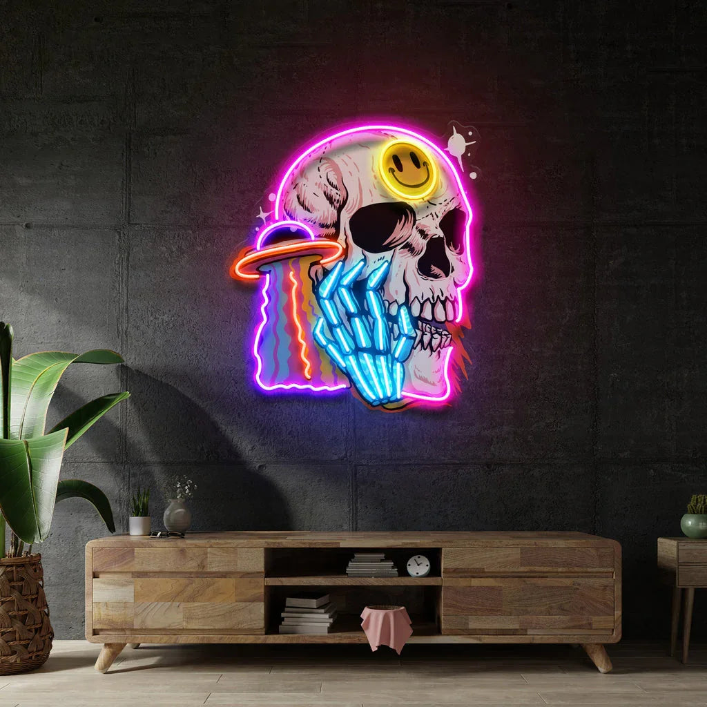 Schedel Neonverlichting LED Wandlamp Acryl Sfeerlicht Decoratie voor Slaapkamer Bar Gaming Kamer Interieur | Sulvida