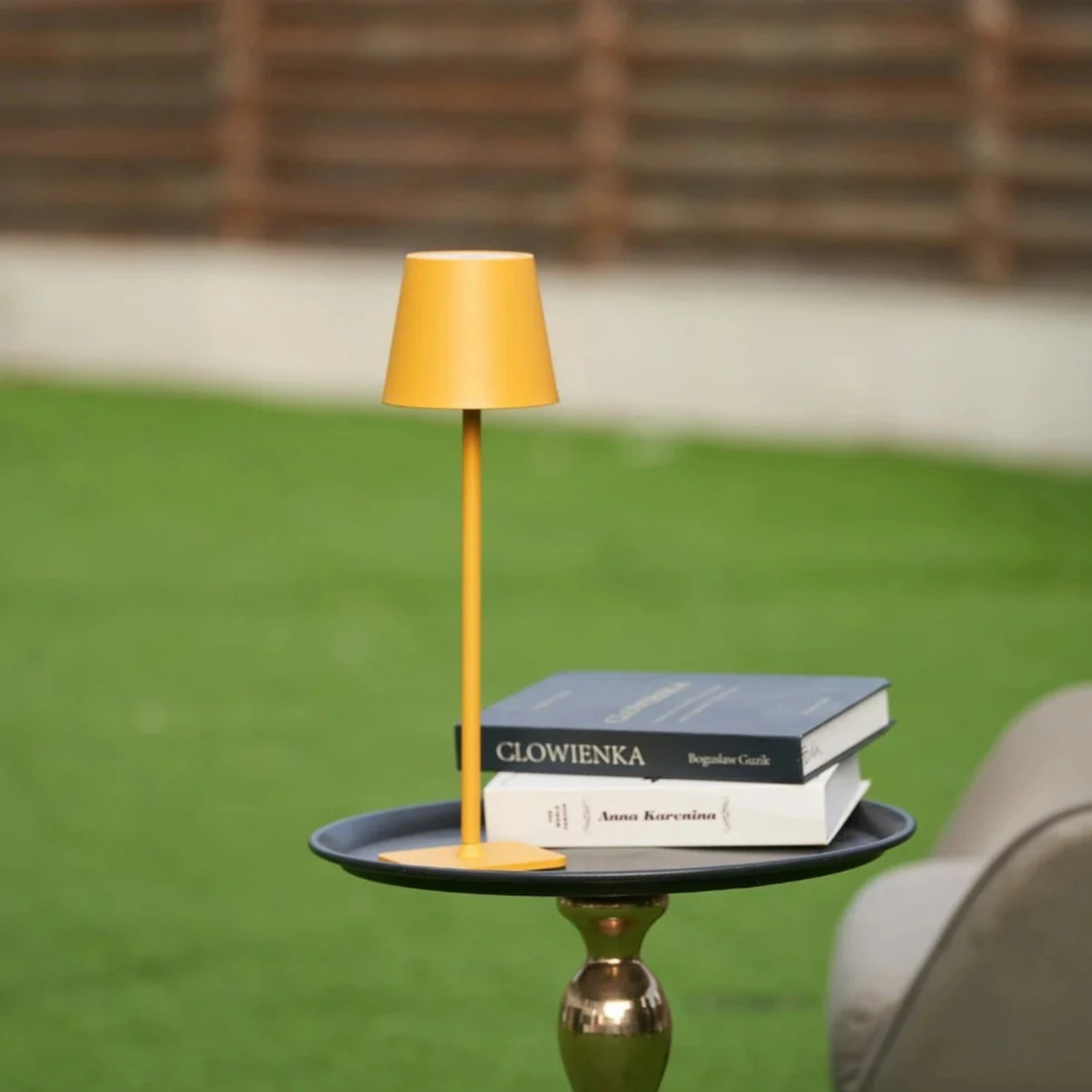 Draadloze Oplaadbare Tafellamp Dimbaar Touch 38cm Metaal LED Sfeerlamp Cordless Binnen Buiten Terras | Sulvida