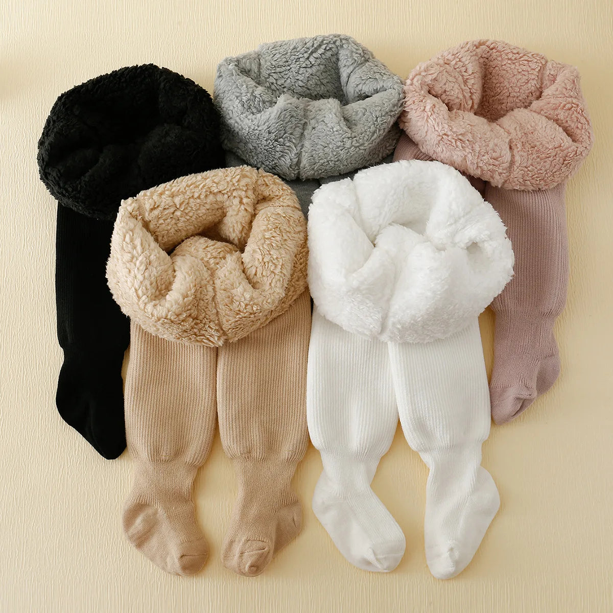 Gevoerde Fleece Legging voor Kinderen Warm Winterbroek Elastische Taille 6M-8J Gestreept Zwart Comfortabel | Sulvida