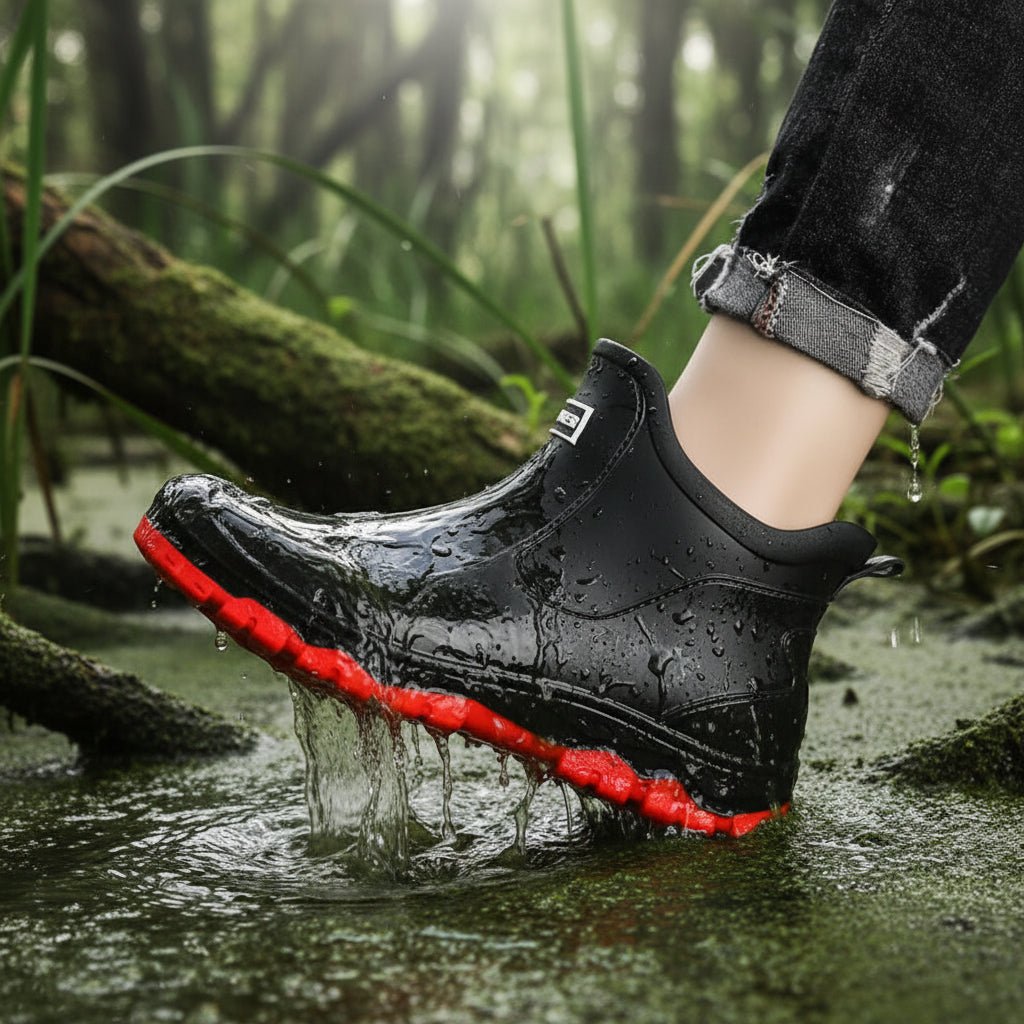 Bottes en caoutchouc d’extérieur imperméables et antidérapantes en PVC - bottes de pluie unisexes pour le jardin, la randonnée, le travail et la pêche | Sulvida