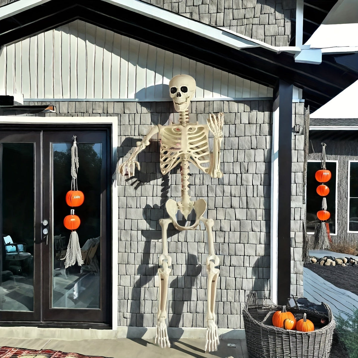 Halloween Skelet Decoratie 170 cm Verstelbaar Buiten Binnen Griezelig Figuur Feestdecoratie Halloween Party | Sulvida