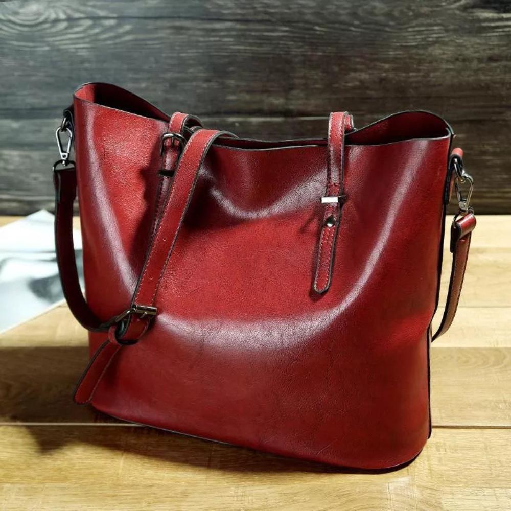 Vintage Schoudertas Leer Bruin Wijn Rood Zwart Crossbody Flap Magnetische Sluiting Verstelbare Riem Dames | Sulvida