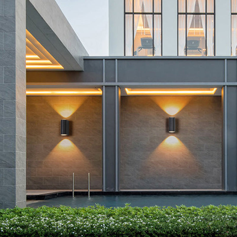 Vierkante Buitenwandlamp Zwart Metaal Glas LED Tuin Entree Verlichting Modern Design Waterdicht Buitenmuur | Sulvida