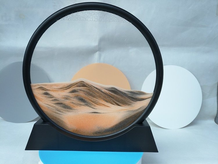 Tableau décoratif en sable 3D animé avec sable coloré et cadre en verre, pour salon et bureau | Sulvida