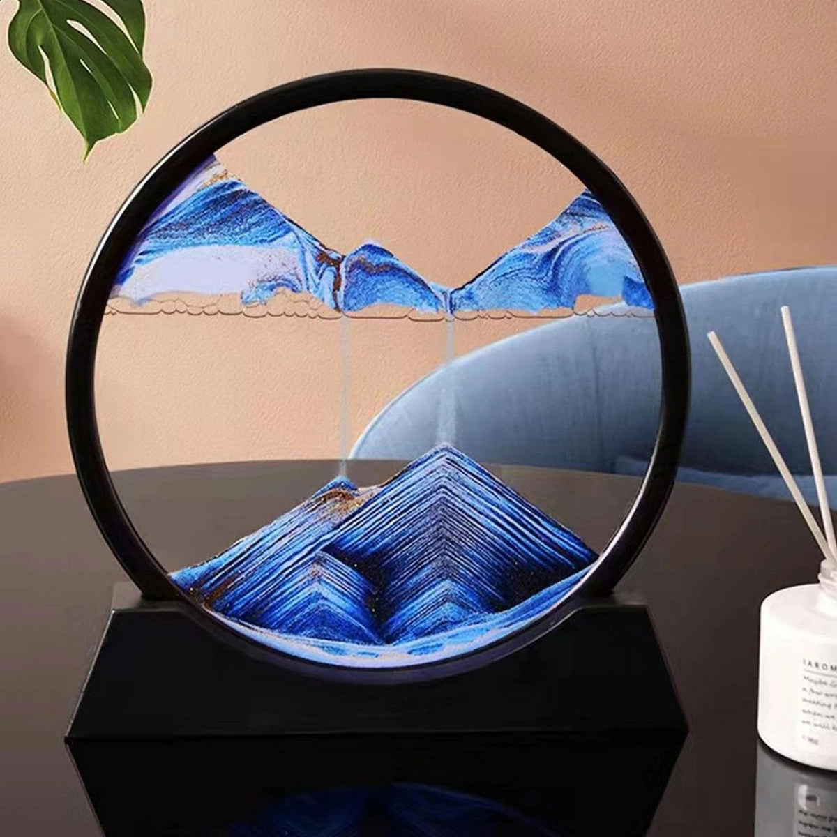 Tableau décoratif en sable 3D animé avec sable coloré et cadre en verre, pour salon et bureau | Sulvida